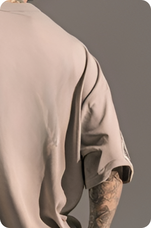 beige Plain Oversize T-shirt