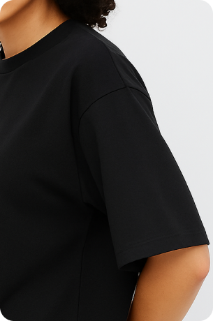 Black Plain Oversized T-shirt