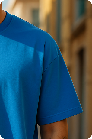 Blue Plain Oversize T-shirt