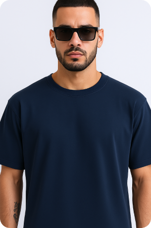 Dark Blue Plain Oversize T-shirt