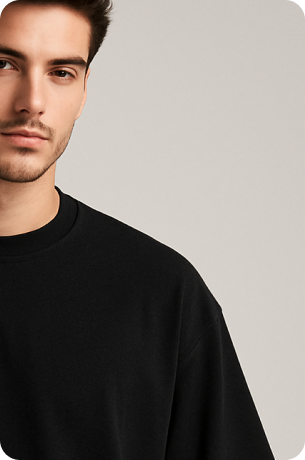 Black Plain Oversize T-shirt