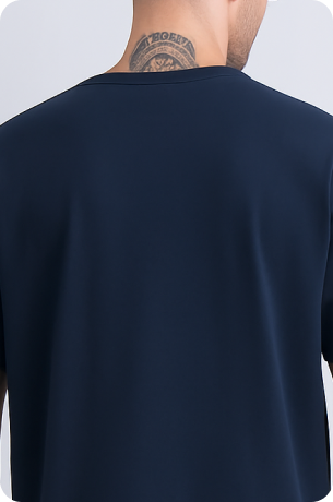 Dark Blue Plain Oversize T-shirt