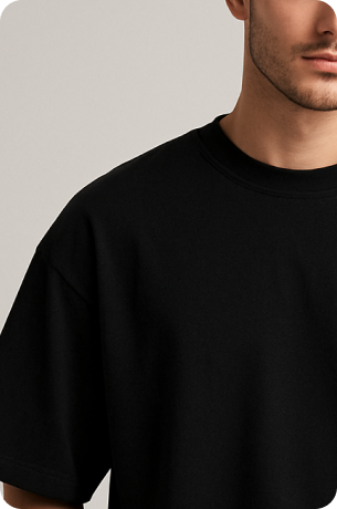 Black Plain Oversize T-shirt