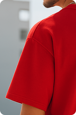 Red Plain Oversize T-shirt
