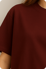 Marron Plain Oversized T-shirt 