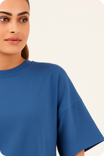 Blue Plain Oversize T-shirt