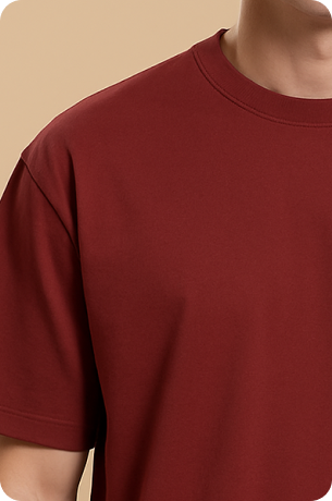 Marron Plain Oversize T-shirt