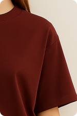 Marron Plain Oversized T-shirt 
