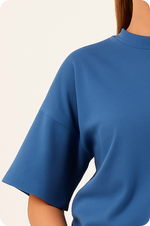 Blue Plain Oversize T-shirt