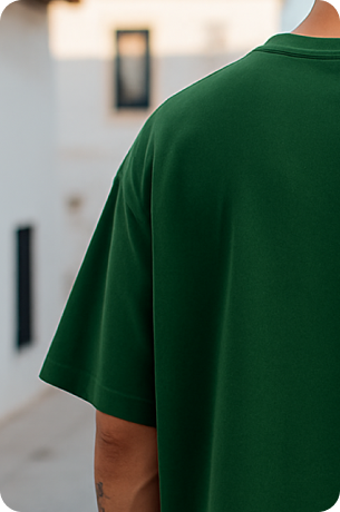 Green Plain Oversize Tshirt