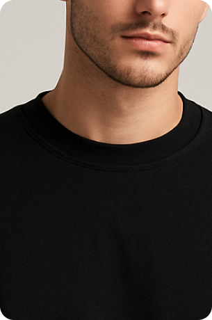 Black Plain Oversize T-shirt