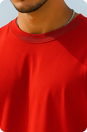 Red Plain Oversize T-shirt