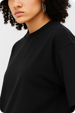 Black Plain Oversized T-shirt 
