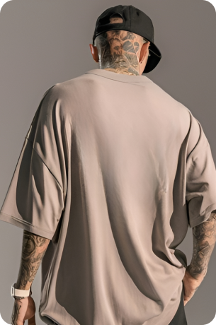 beige Plain Oversize T-shirt