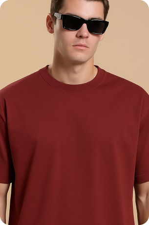 Marron Plain Oversize T-shirt