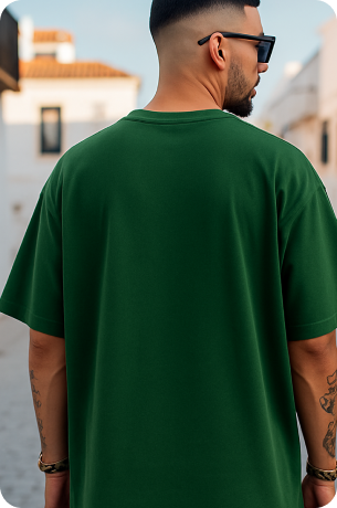 Green Plain Oversize Tshirt