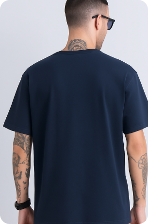 Dark Blue Plain Oversize T-shirt