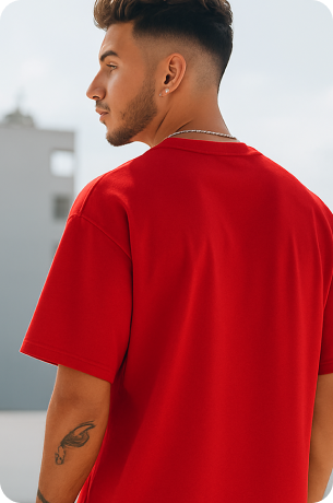 Red Plain Oversize T-shirt