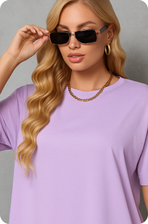 Levender Plain Oversize T-shirt