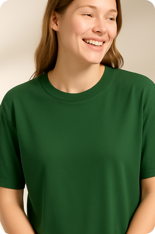 Green Plain Oversize T-shirt